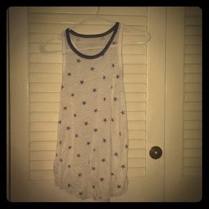 Sleeveless tank top with blue stars